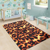 Fire Flame Dark Pattern Area Rug