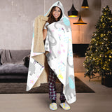 Cute Elephant Mouse Pattern Hooded Blanket