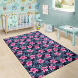 Hibiscus Pattern Print Design 05 Area Rug