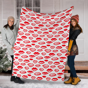 Lips Pattern Print Design 05 Premium Blanket