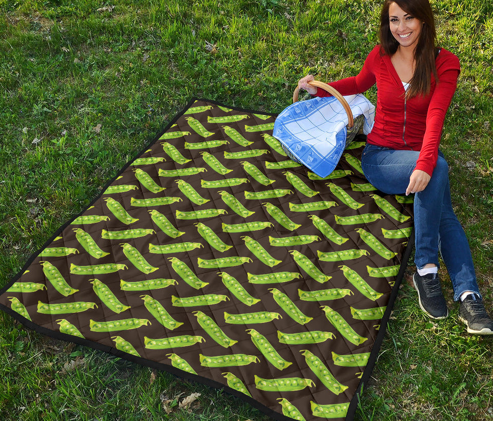 Green Peas Pattern Print Design 05 Premium Quilt