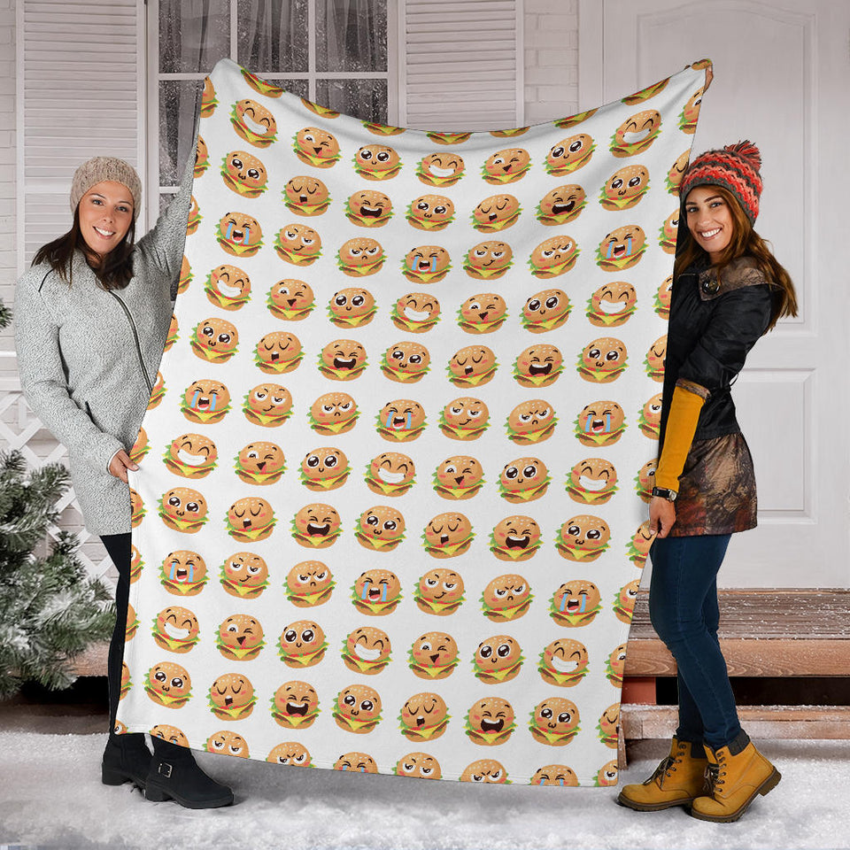 Hamburger Pattern Print Design 04 Premium Blanket