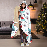 Cute Color Paper Sailboat Pattern Hooded Blanket
