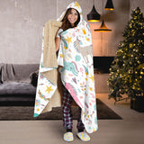 Colorful Unicorn Pattern Hooded Blanket