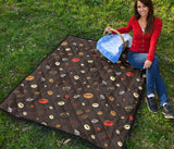 Coffee Bean Leave Pattern Premium Quilt