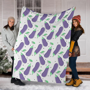 Eggplant Pattern Print Design 05 Premium Blanket
