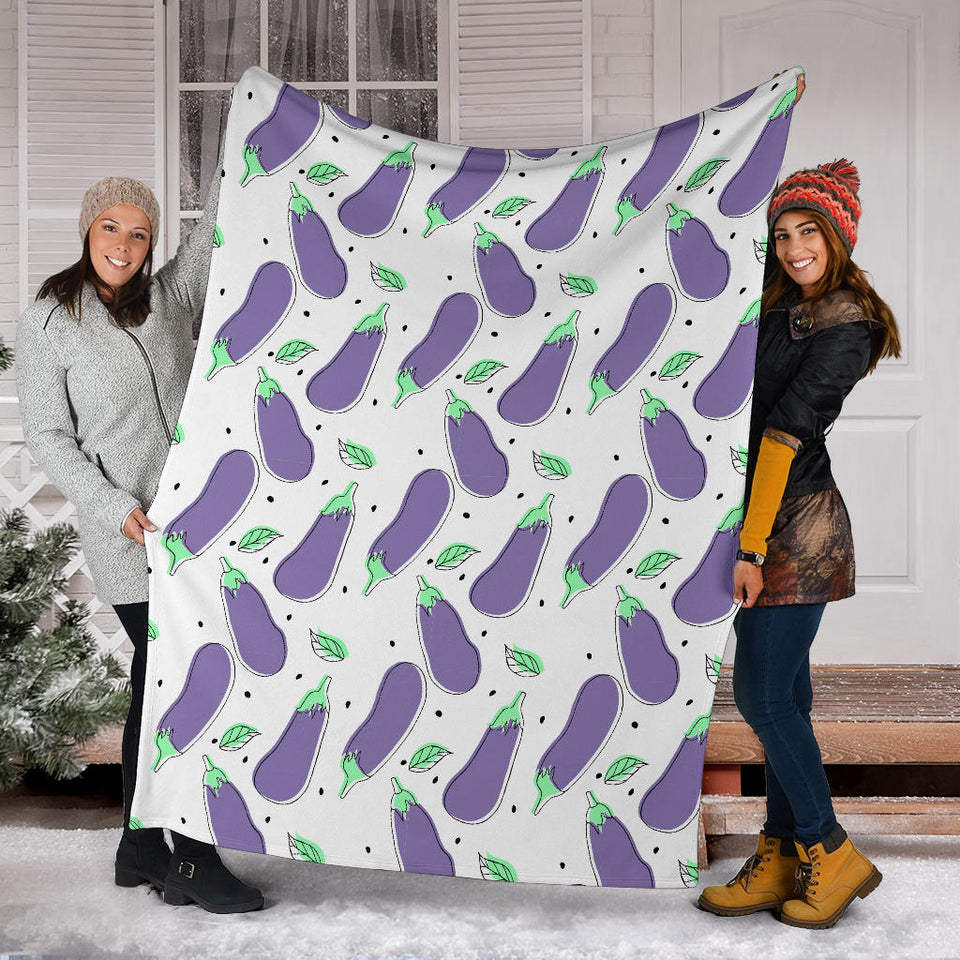 Eggplant Pattern Print Design 05 Premium Blanket