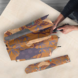 Bonsai Bamboo Stork Japanese Pattern Brown Theme Umbrella