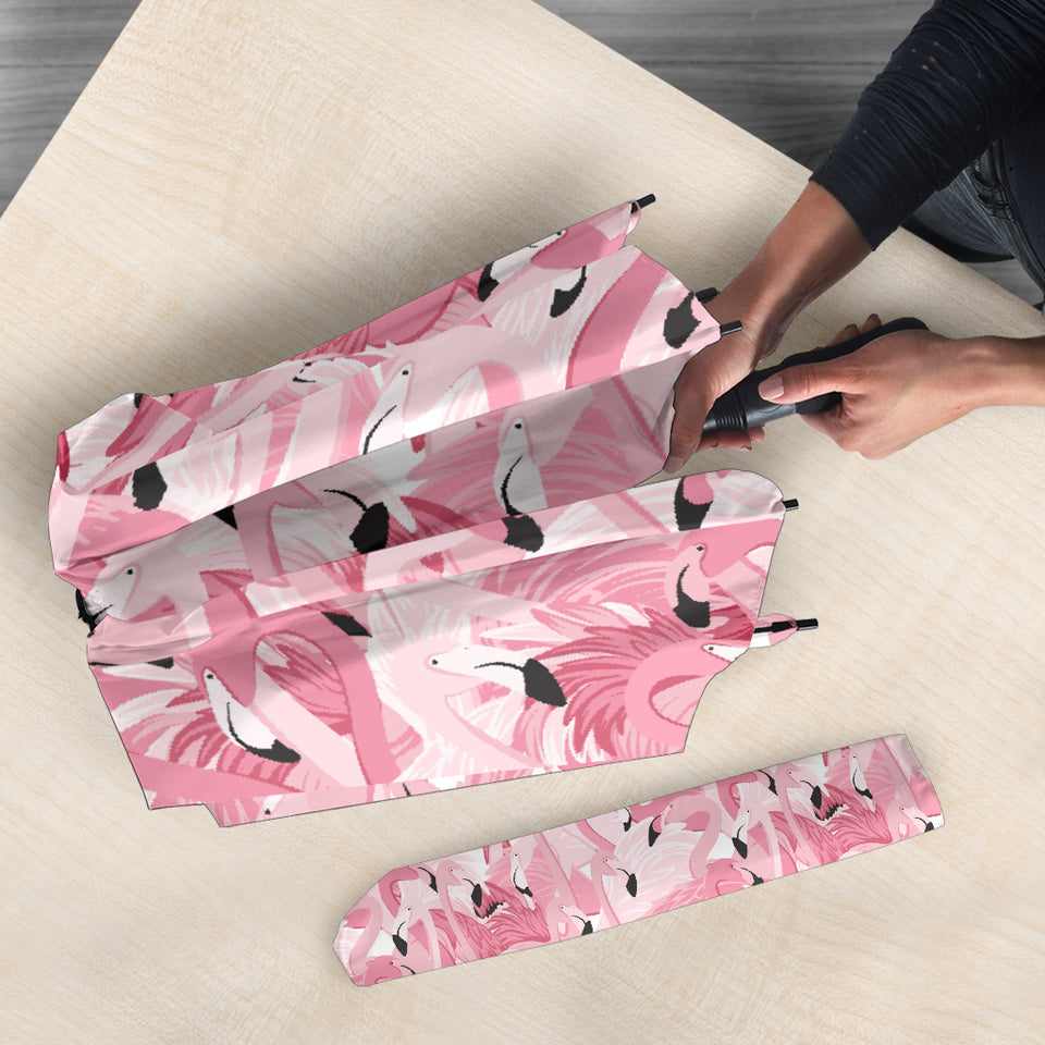 Pink Flamingos Pattern Background Umbrella