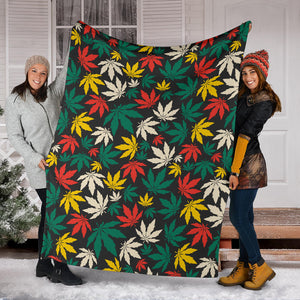 Canabis Marijuana Weed Pattern Print Design 02 Premium Blanket