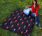 Watercolor Colorful Seahorse Pattern Premium Quilt