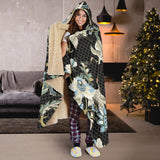 Japanese Crane Ornament Elements Hooded Blanket