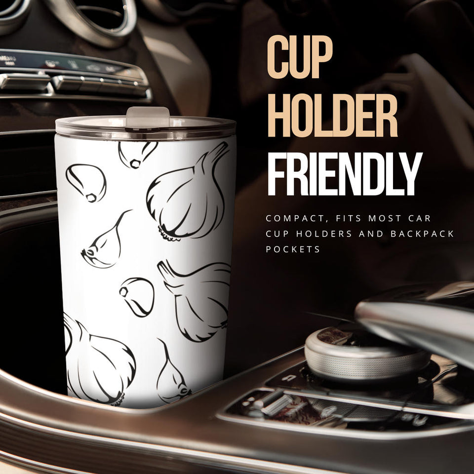 Garlic Pattern Black White Tumbler