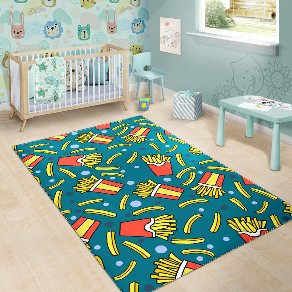 French Fries Red Paper Box Pattern Area Rug