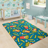 French Fries Red Paper Box Pattern Area Rug