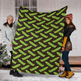 Green Peas Pattern Print Design 05 Premium Blanket
