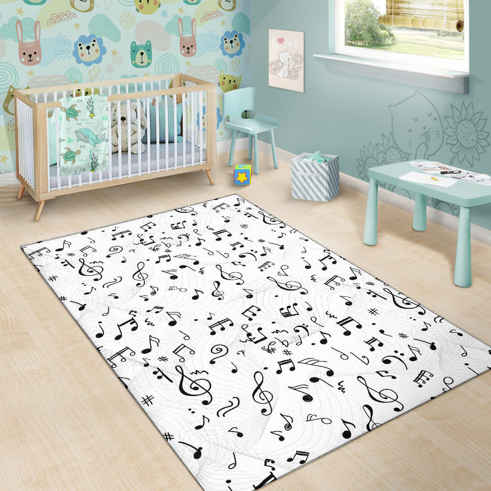 Music Notes Pattern Print Design 04 Area Rug