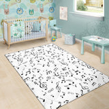 Music Notes Pattern Print Design 04 Area Rug