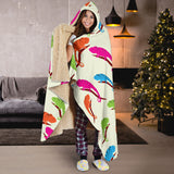 Colorful Chameleon Lizard Pattern Hooded Blanket