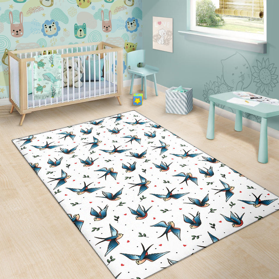 Swallow Pattern Print Design 04 Area Rug