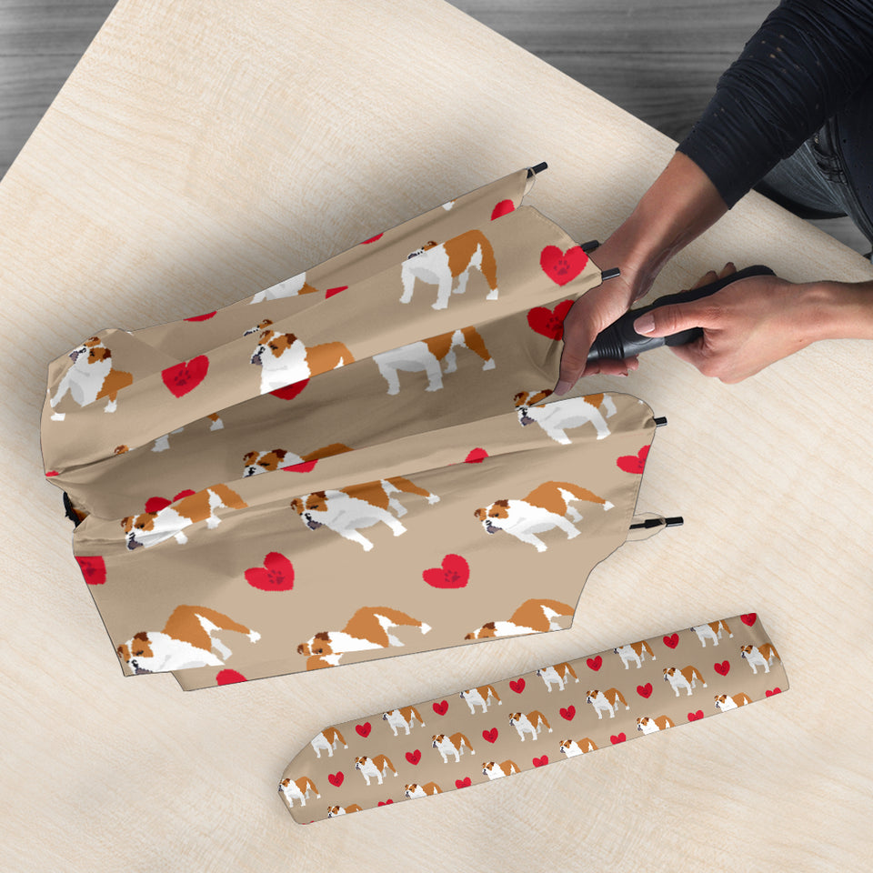 English Bulldog Pattern Print Design 05 Umbrella