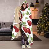 Red Apples Pattern Hooded Blanket
