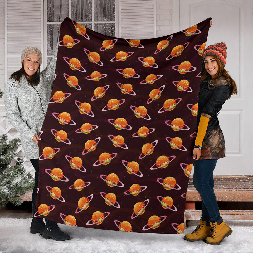 Hamburger Pattern Print Design 05 Premium Blanket