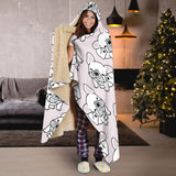 Cute French Bulldog Pattern Hooded Blanket