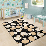 Champignon Mushroom Pattern Area Rug