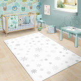 Snowflake Pattern White Background Area Rug