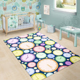 Colorful Clock Background Area Rug
