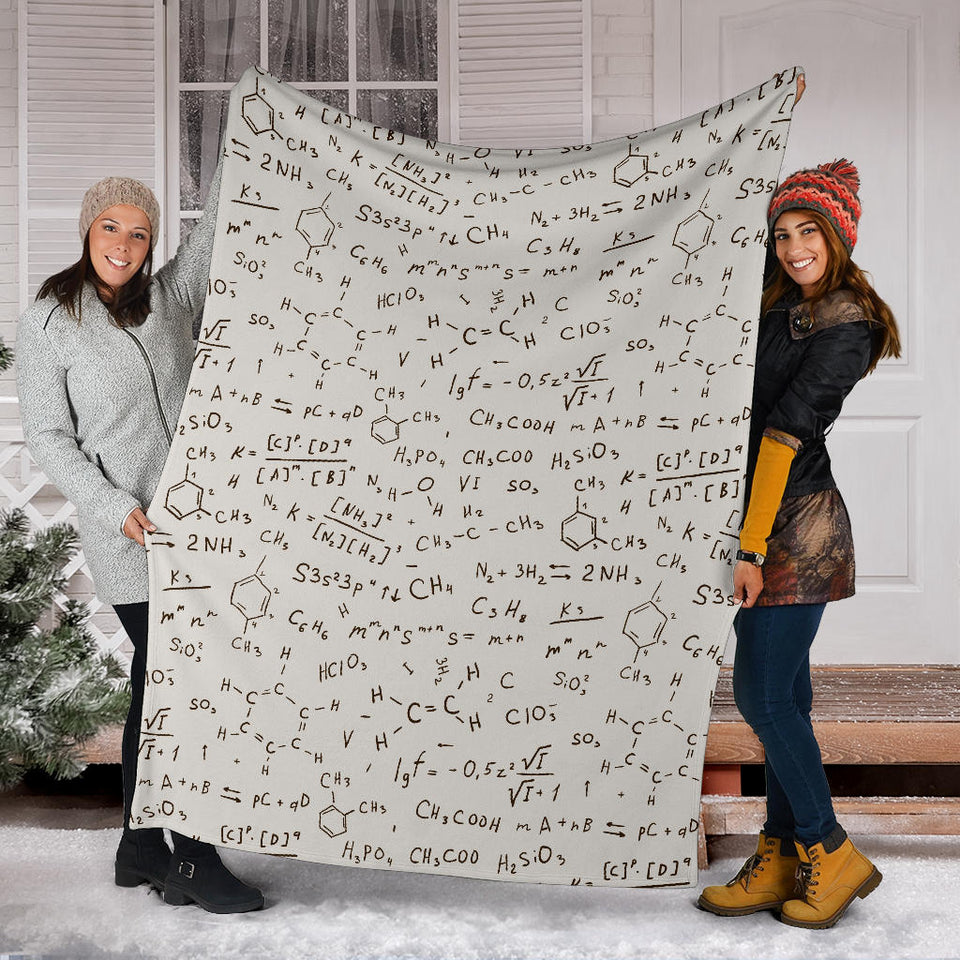 Chemistry Periodic Table Pattern Print Design 04 Premium Blanket