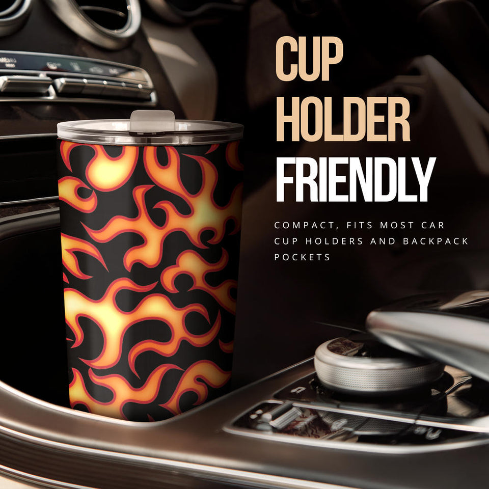 Fire Flame Dark Pattern Tumbler