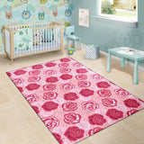 Rose Pattern Print Design 02 Area Rug