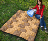 Bread Toast Pattern Print Design 04 Premium Quilt