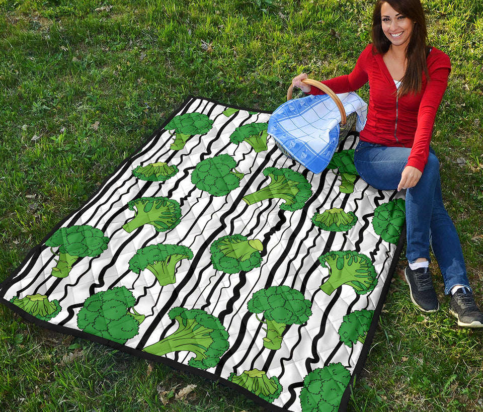 Cool Broccoli Pattern Premium Quilt
