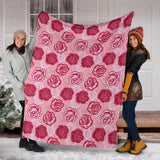 Rose Pattern Print Design 02 Premium Blanket