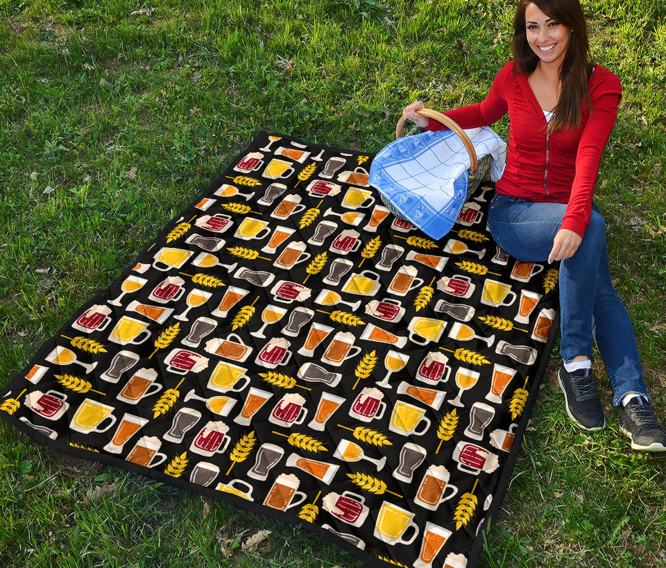Beer Type Pattern Premium Quilt