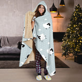 Sheep Polka Dot Cloud Pattern Hooded Blanket