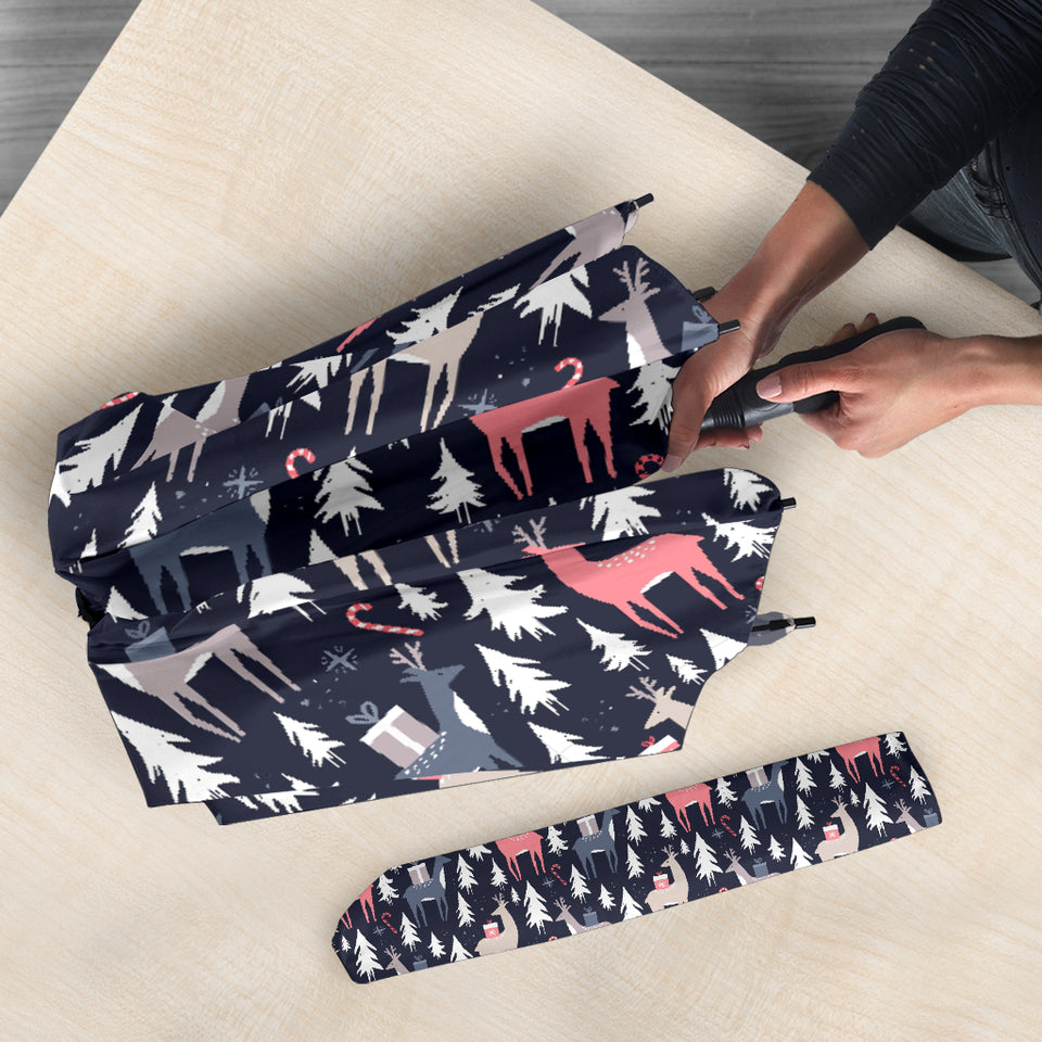 Deers Winter Christmas Pattern Umbrella