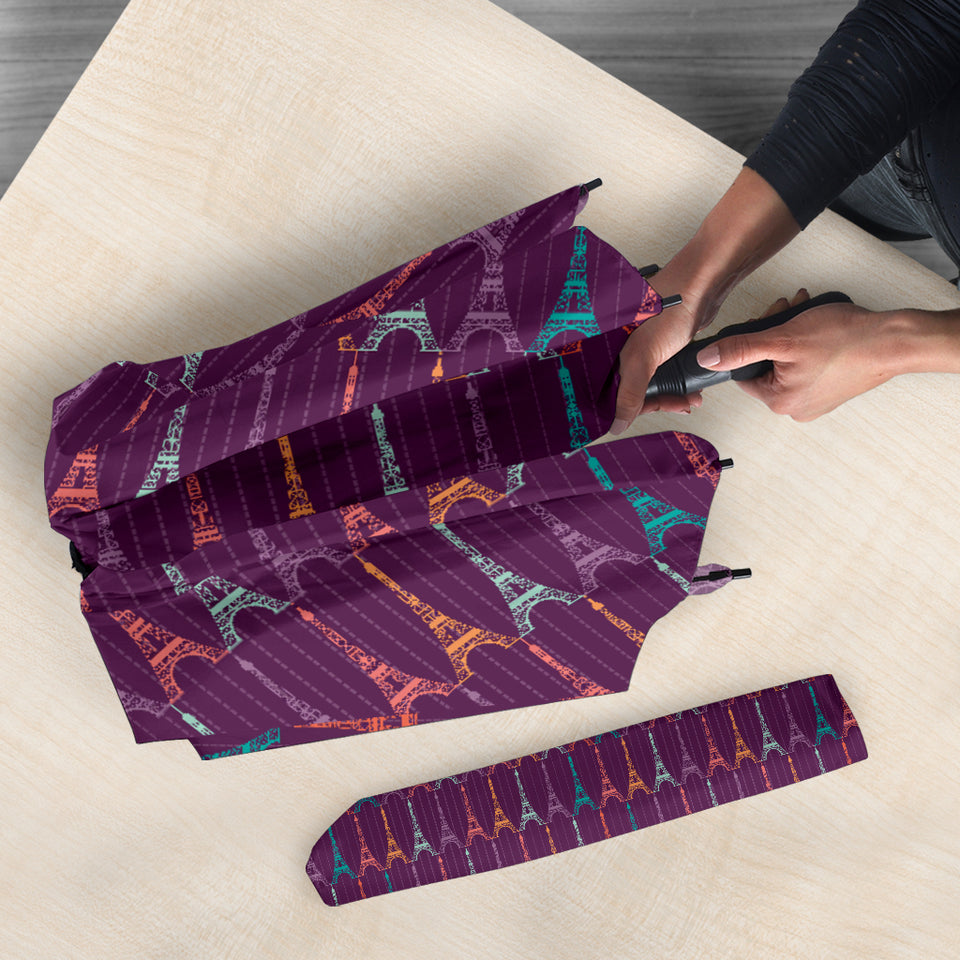 Eiffel Tower Pattern Print Design 05 Umbrella