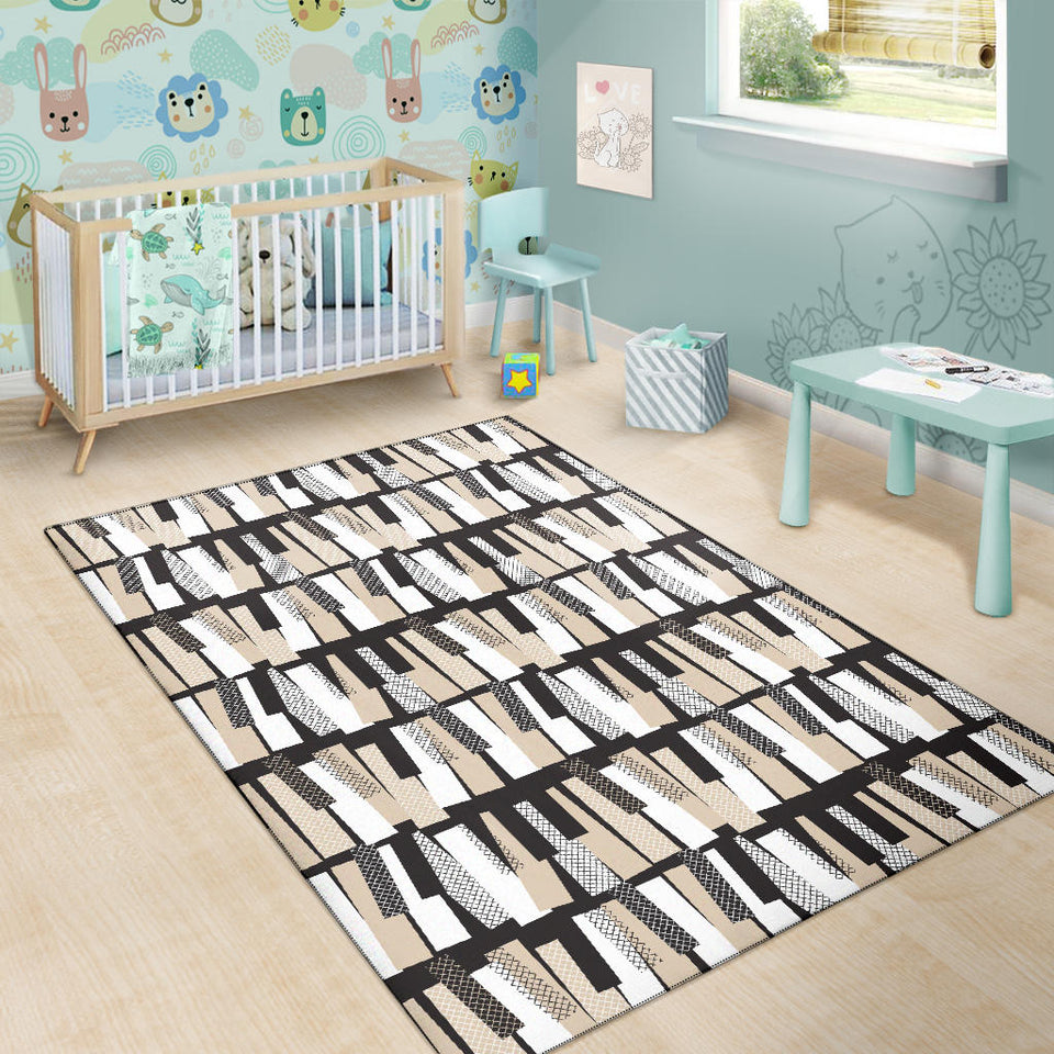 Piano Pattern Print Design 04 Area Rug