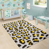 Gray Leopard Print Pattern Area Rug