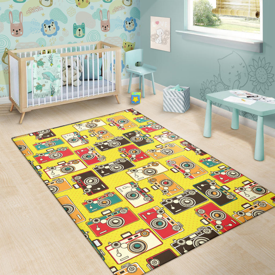 Camera Pattern Print Design 02 Area Rug
