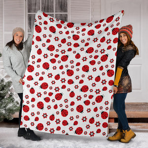 Ladybug Pattern Print Design 04 Premium Blanket