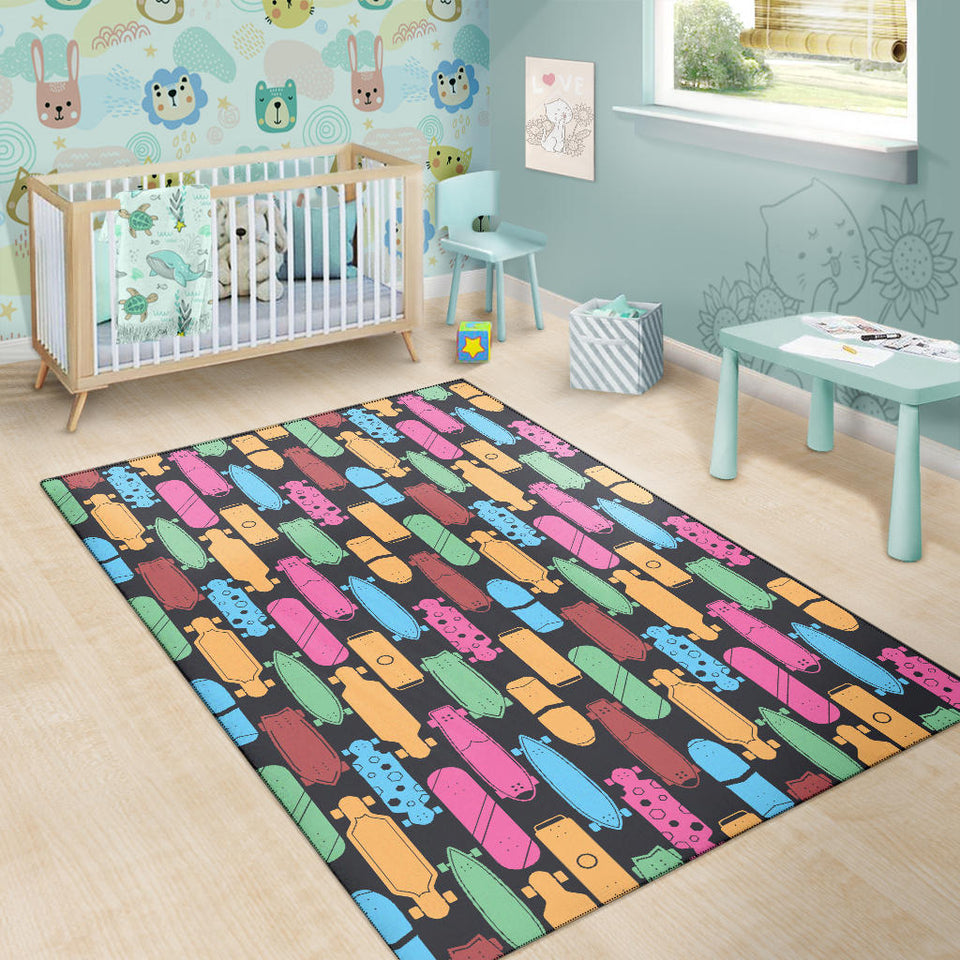 Skate Board Pattern Print Design 02 Area Rug