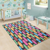 Skate Board Pattern Print Design 02 Area Rug