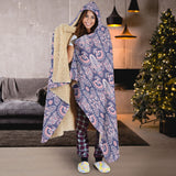 Indian Batik Style Pattern Hooded Blanket