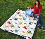 Colorful Helicopter Pattern Premium Quilt