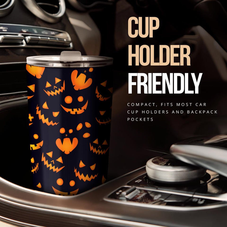Halloween Pattern Pumpkin Background Tumbler
